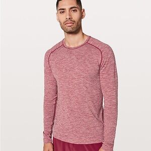 Red Lululemon Metal Vent Tech Long Sleeve shirt